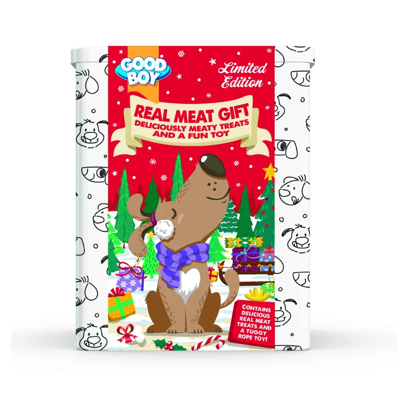 Goodboy Festive Tin, 4 Treats & Rope Toy