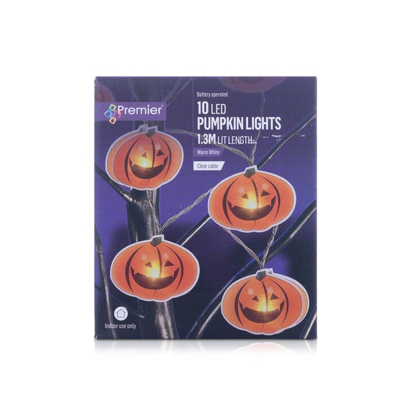 Premier 10 orange LED pumpkin string lights – HB122681
