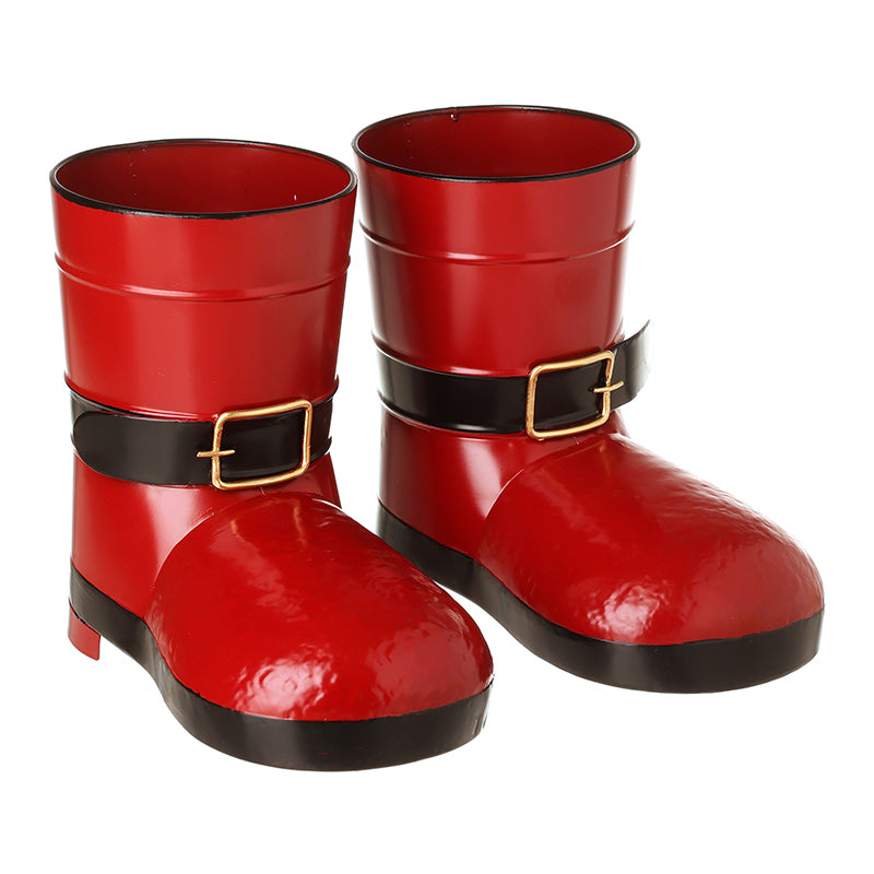 Red metal Santa boots Christmas decoration – Heaven Sends