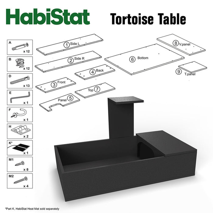 Habistat Tortoise Starter Kit, Black 109 x 61 x 63cm