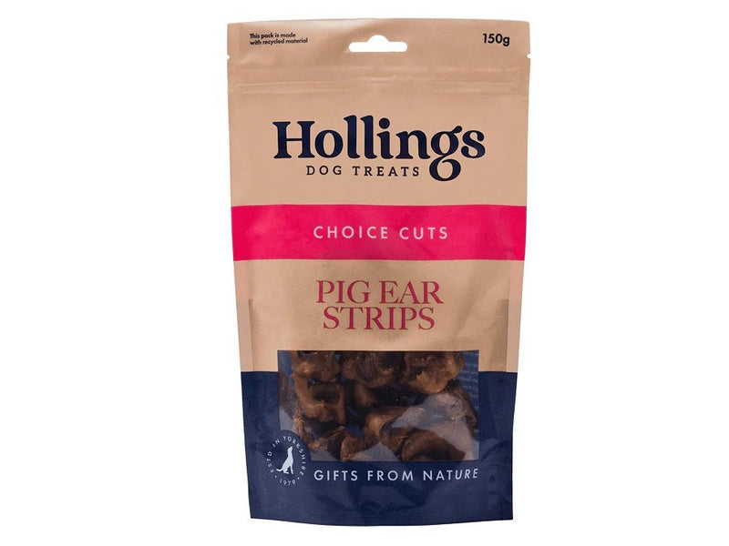 Hollings Pig Ear Strips 150g