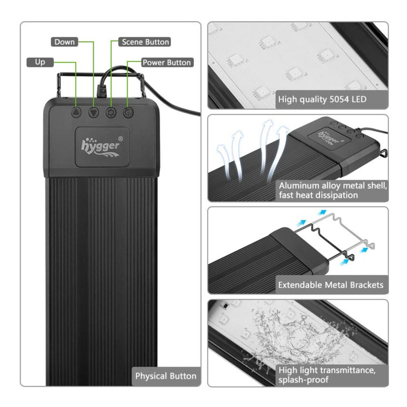 Hygger Bluetooth Led App Controlled 18W (28 x 10.2 x 2.2cm)