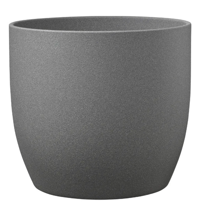 Indoor Pot  Basel Stone Dark Gray Stone Effect D19Cm X H18Cm