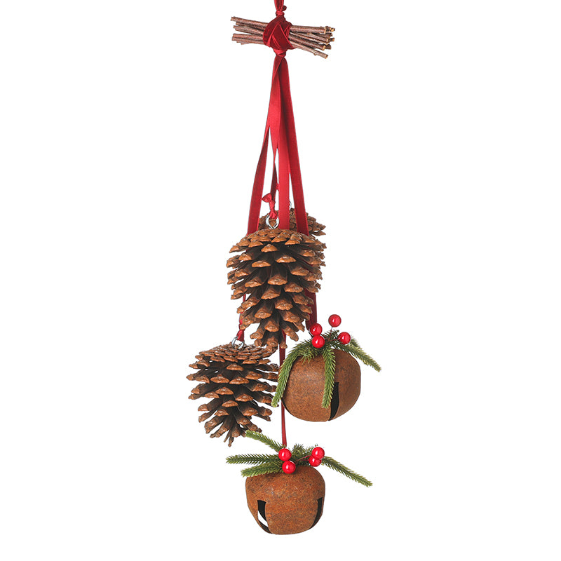 Pine cone and bell hanging Christmas decoration – Heaven Sends