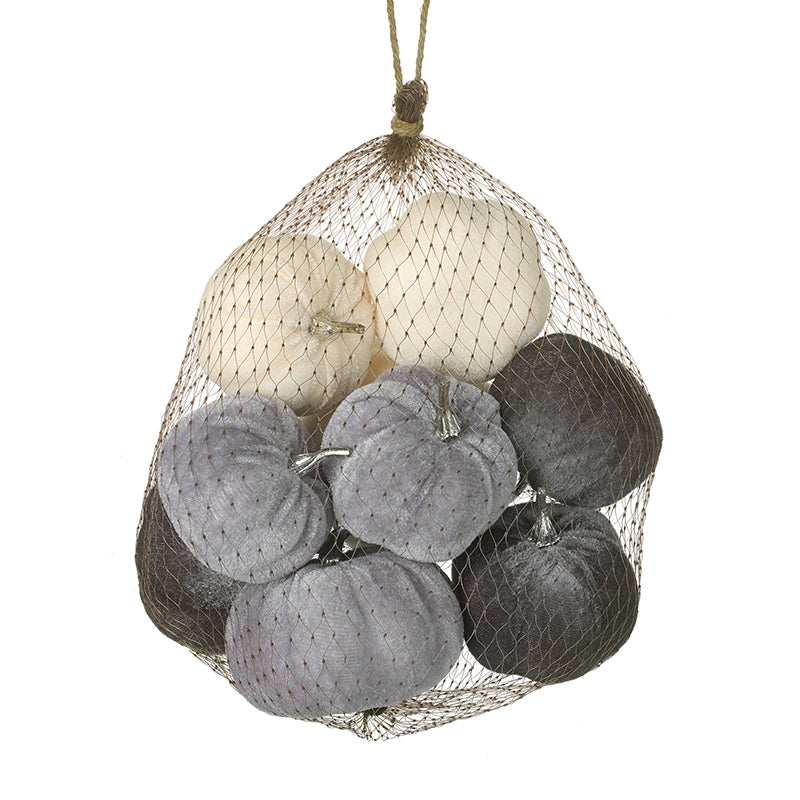 Grey velvet pumpkin decorations – Heaven Sends