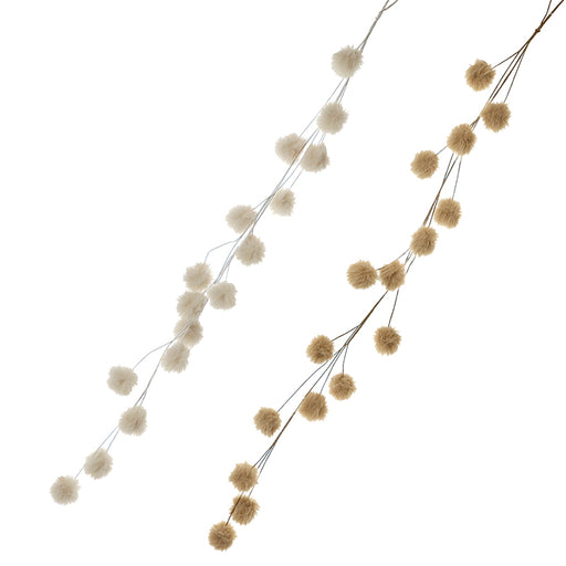 Cream and beige pom pom Christmas garland, assorted – Heaven Sends