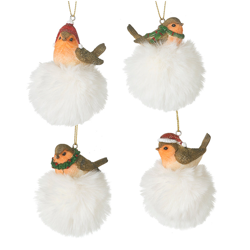 Robin snowball Christmas decorations – Heaven Sends