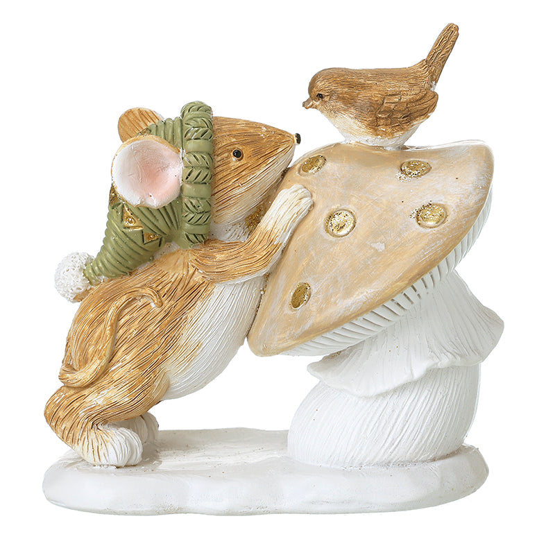 Christmas mouse with toadstool and robin decoration – Heaven Sends