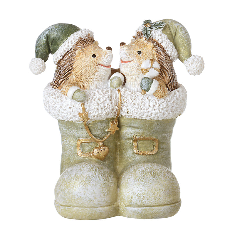 Christmas hedgehogs in Santa boots decoration – Heaven Sends