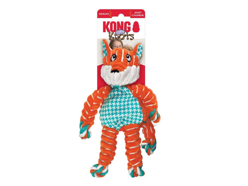 KONG Floppy Knots Fox Dog Toy Small-Medium