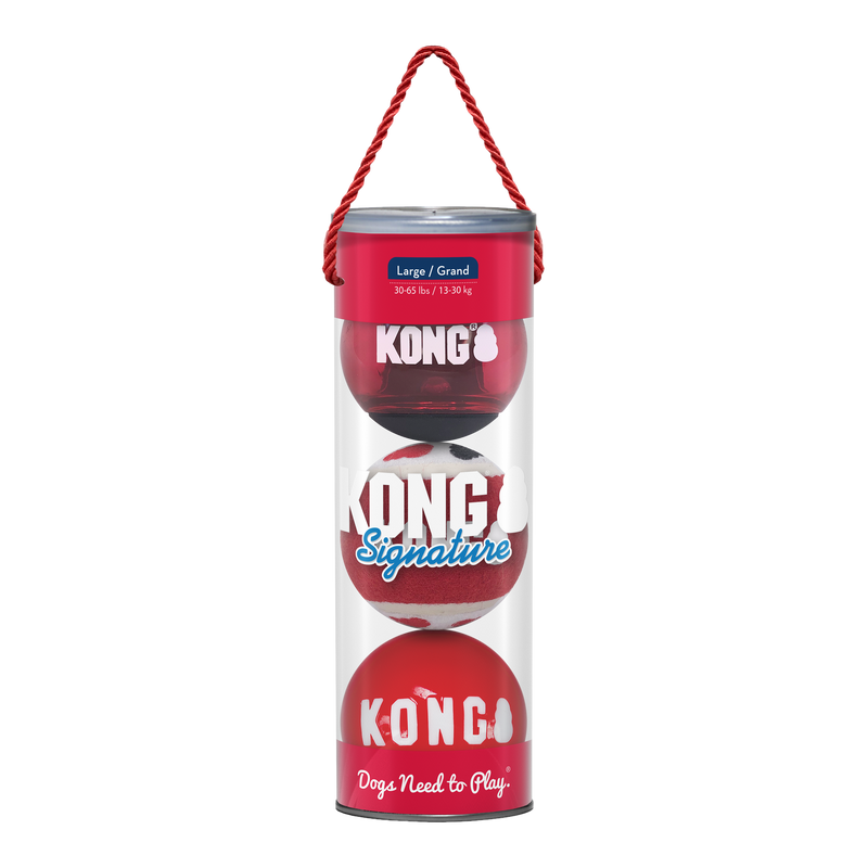 KONG Signature Balls 3pk Assorted Large