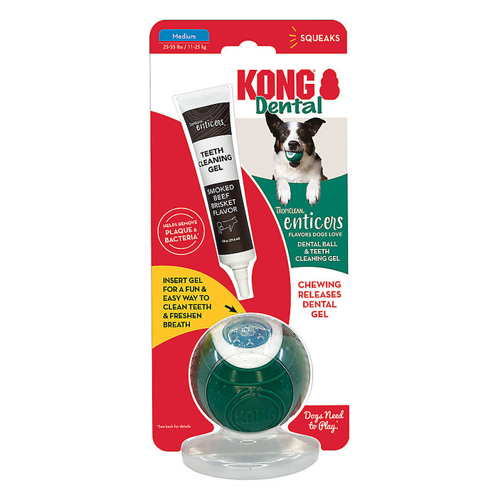 Enticer Dental Ball Kit Med Dog Beef