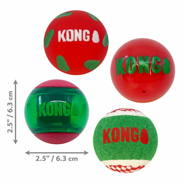 KONG Holiday Occasions Balls 4-Pk Md
