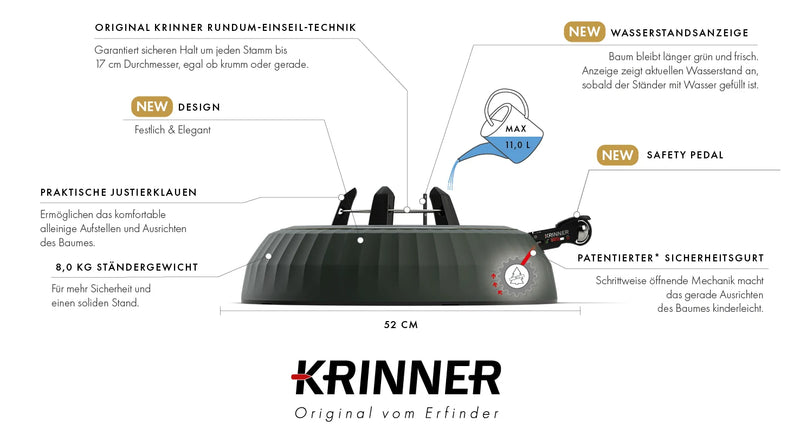 Krinner Christmas Tree Stand For Real Christmas Trees Up To 4.4m X-440 Deluxe