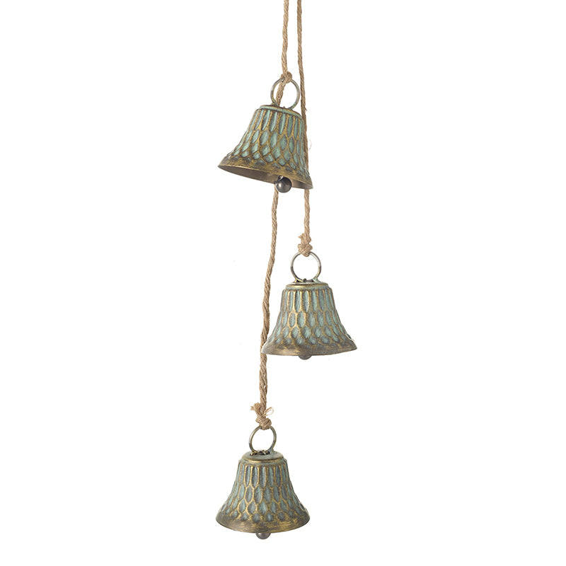 Triple rustic metal bell hanging Christmas decoration – Heaven Sends