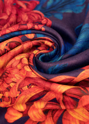 Chrysanthemum Lux Print Scarf by Powder close-up print and fabric detail