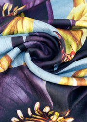 Hellebore Lux Print Scarf by Powder close-up print and fabric detail