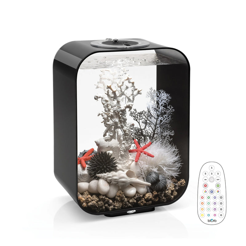 biOrb Life Aquarium 15 Litre with Multi Colour LED Light-Remote Control Black
