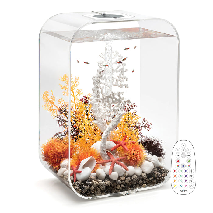 biOrb Life Aquarium 60 Litre with Multi Colour LED Light-Remote Control Transparent