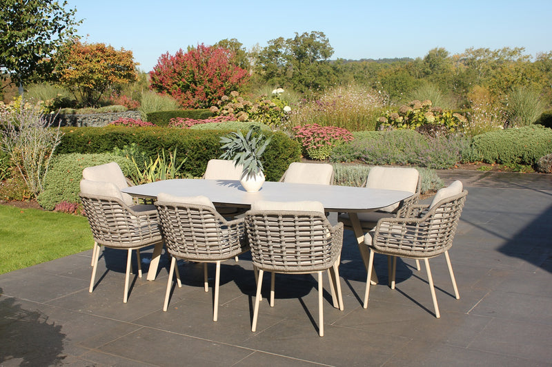 Puglia 8 Seat Dining Set with Manolo Table