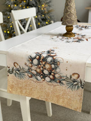 Limaso Champagne Gold Christmas Tapestry Table Runner – additional product view 3