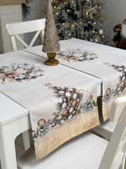 Limaso Champagne Gold Christmas Tapestry Table Runner – additional product view 4