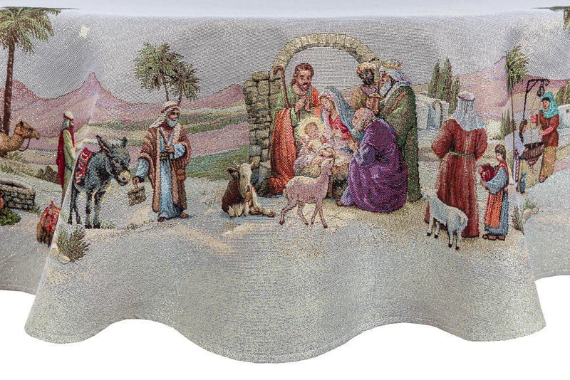 Limaso Bethlehem Miracle Nativity Round Christmas Tablecloth – additional product view 2