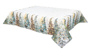 Limaso Evergreen Gold Christmas tapestry tablecloth 137 × 240 cm; photograph illustrates matching design