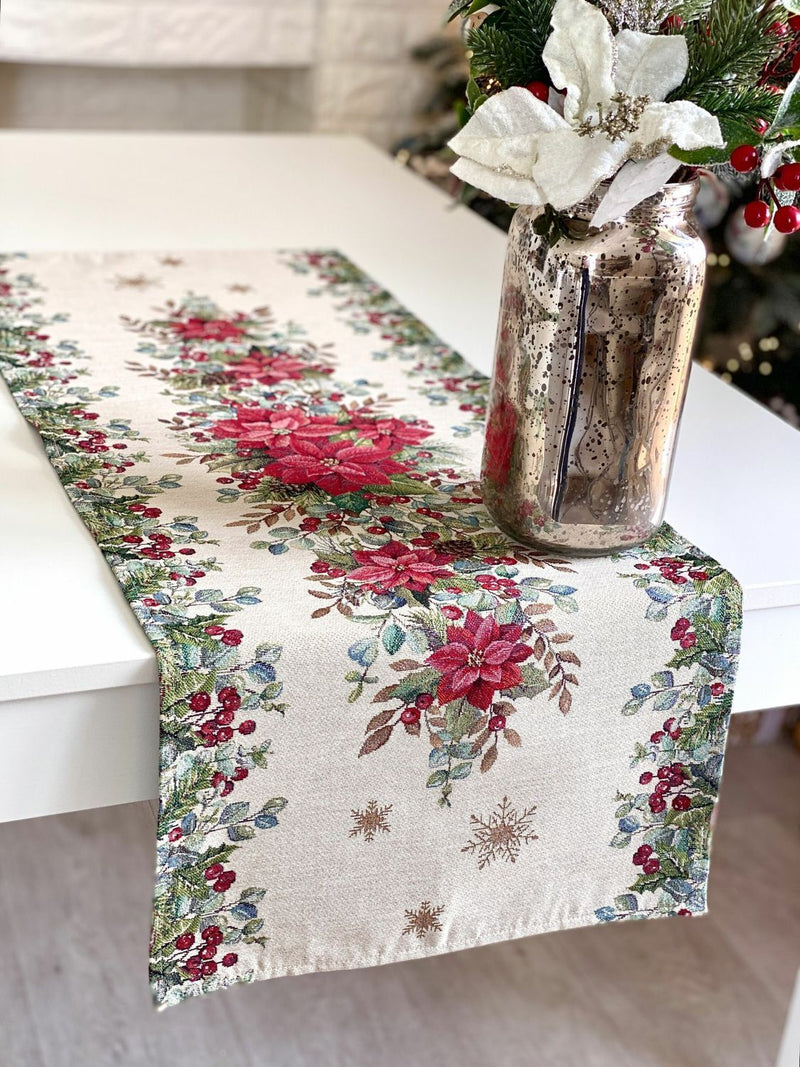 Limaso Silver Celebration Christmas Tapestry Table Runner – additional product view 3