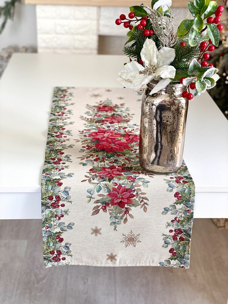 Limaso Silver Celebration Christmas Tapestry Table Runner – additional product view 4