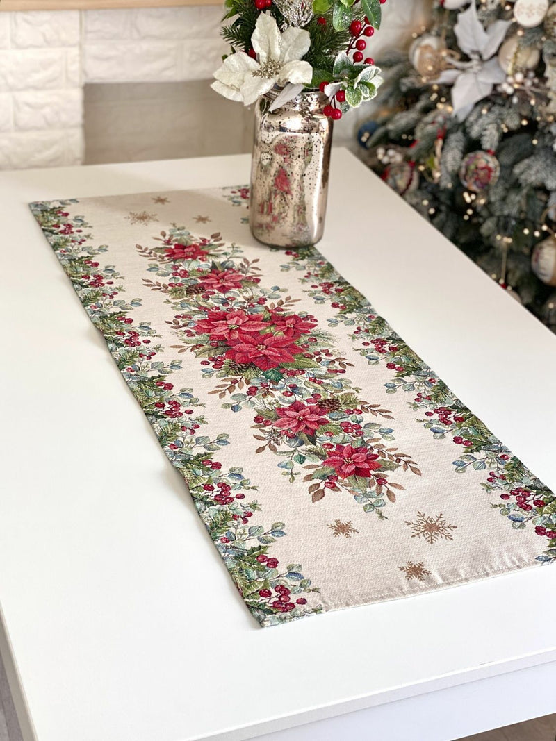 Limaso Silver Celebration Christmas Tapestry Table Runner – additional product view 5