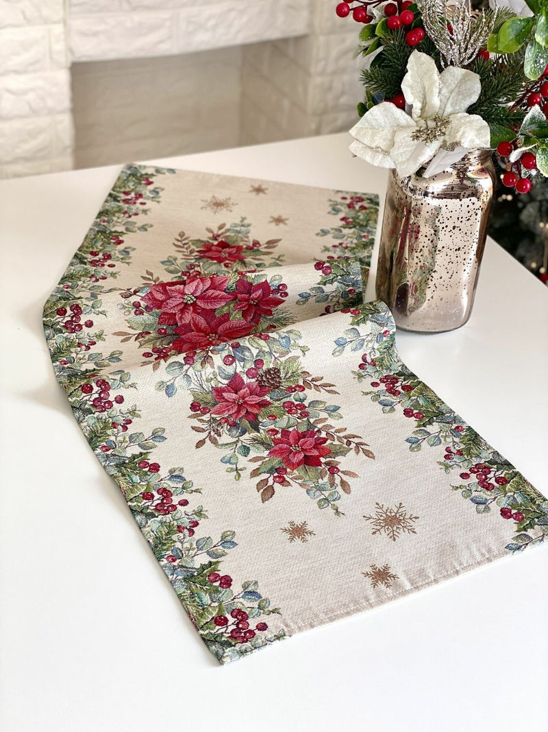 Limaso Silver Celebration Christmas Tapestry Table Runner – additional product view 6