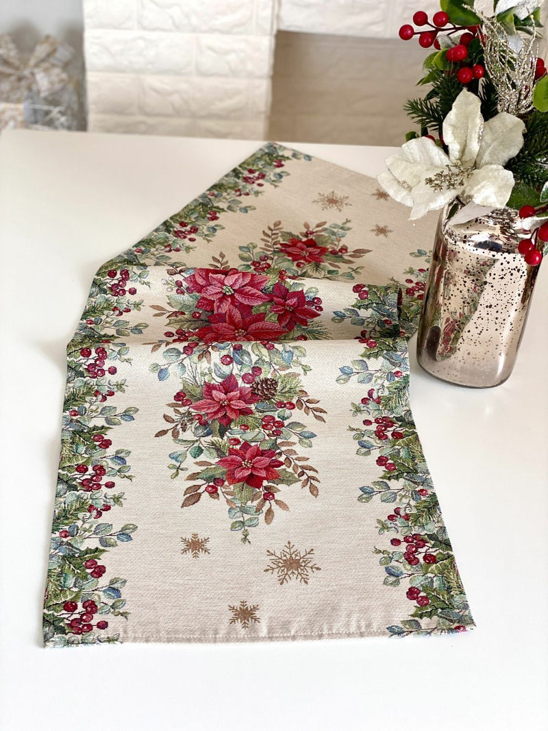 Limaso Silver Celebration Christmas Tapestry Table Runner – additional product view 7