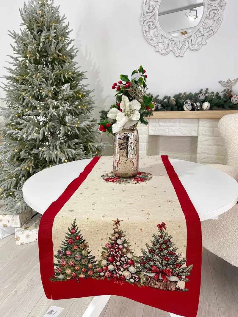Limaso Ruby Christmas tapestry table runner 45 x 140 cm