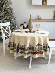Limaso Ivory Christmas Round Tapestry Tablecloth – additional product view 5
