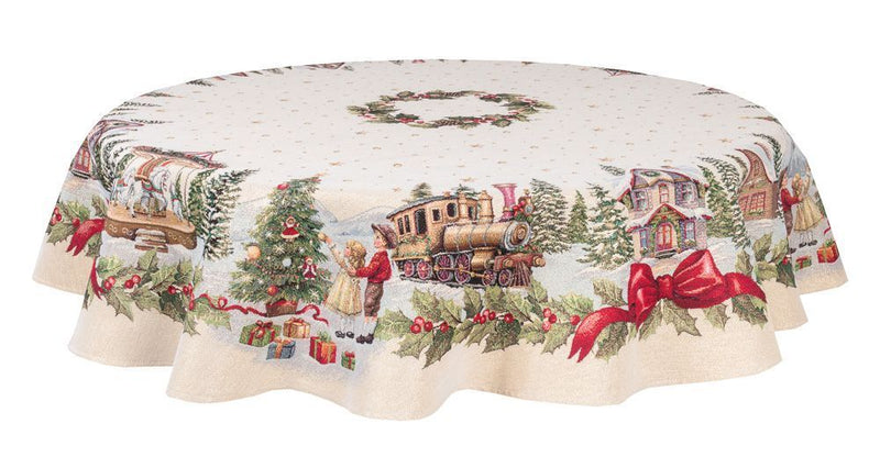 Limaso Ivory Christmas Round Tapestry Tablecloth – additional product view 6