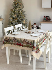 Limaso Ivory Christmas tapestry tablecloth 137 x 240 cm