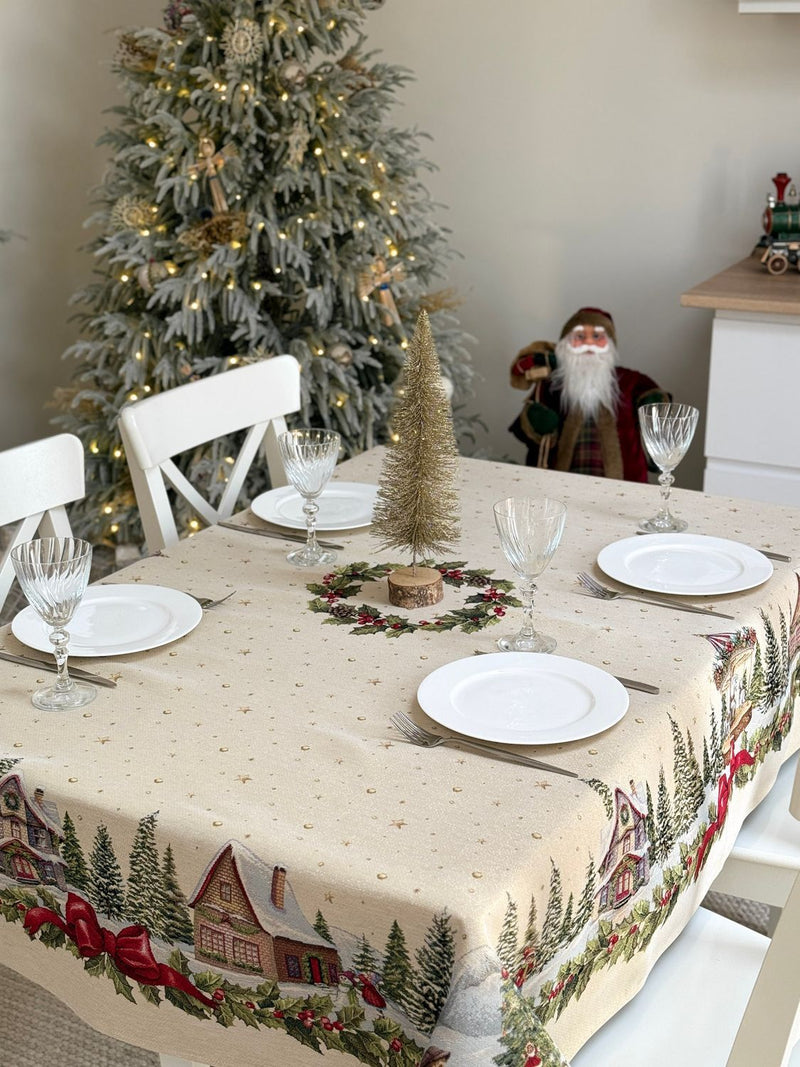 Limaso Ivory Christmas Tapestry Tablecloth – additional product view 3