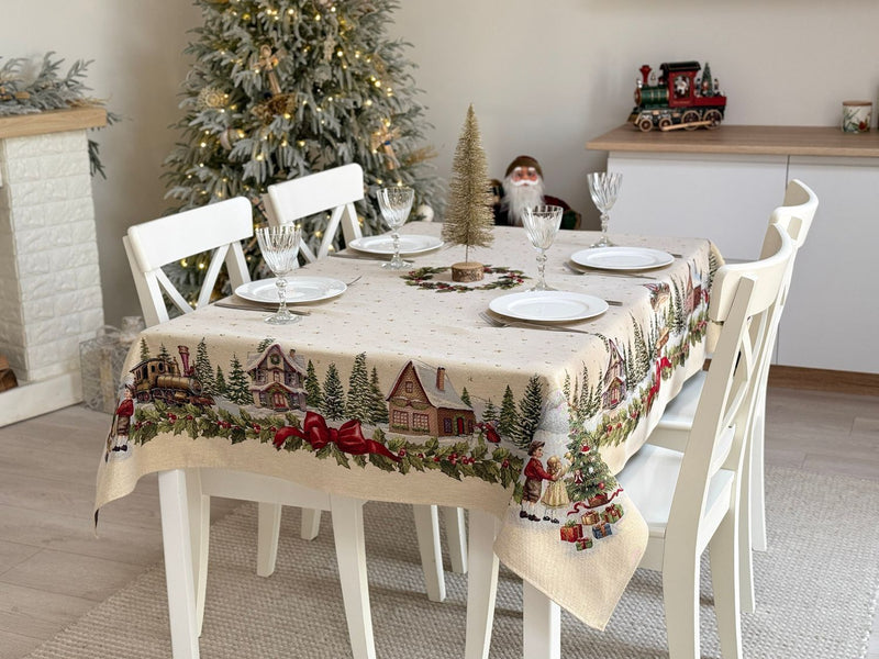 Limaso Ivory Christmas Tapestry Tablecloth – additional product view 5