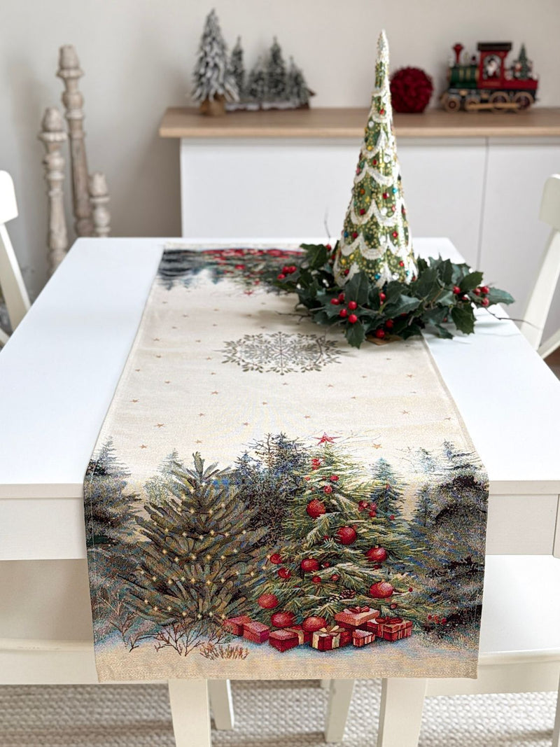 Limaso Evergreen Sparkle Christmas Tapestry Table Runner – additional product view 2