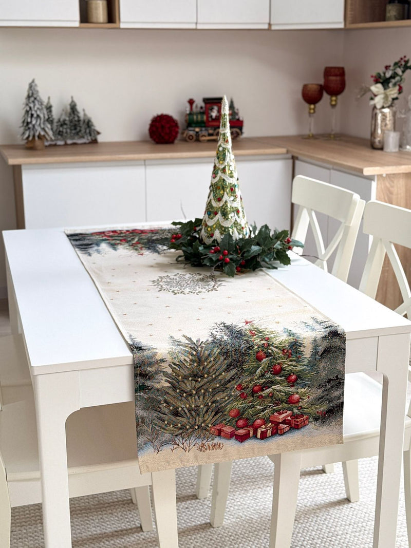 Limaso Evergreen Sparkle Christmas Tapestry Table Runner – additional product view 3