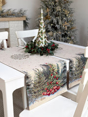Limaso Evergreen Sparkle Christmas Tapestry Table Runner – additional product view 5
