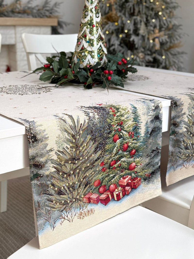 Limaso Evergreen Sparkle Christmas Tapestry Table Runner – additional product view 7