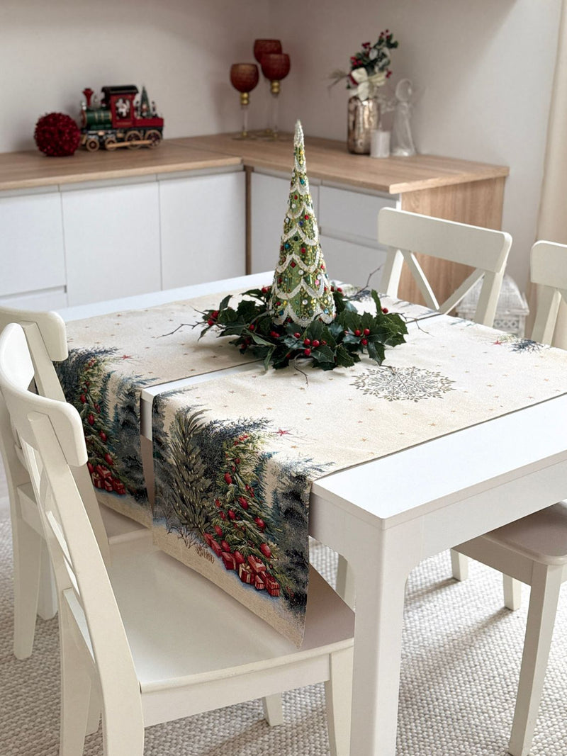 Limaso Evergreen Sparkle Christmas Tapestry Table Runner – additional product view 8