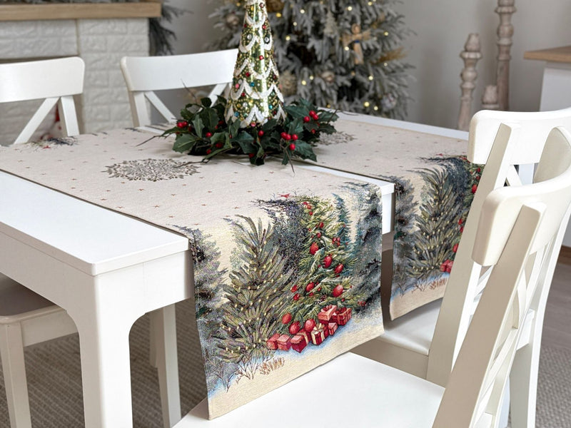 Limaso Evergreen Sparkle Christmas Tapestry Table Runner – additional product view 9