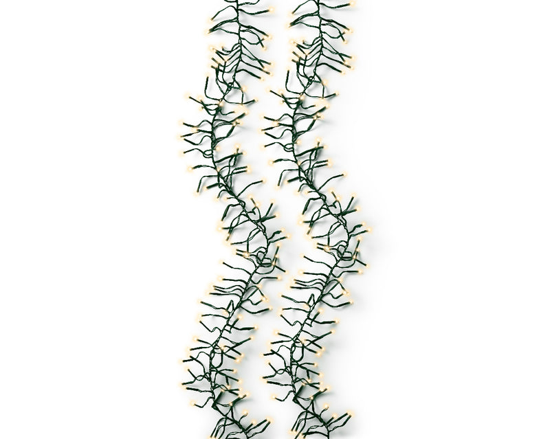 Lumineo Cluster Twinkle 2040 Soft Gold Christmas Lights Green Cable 19m