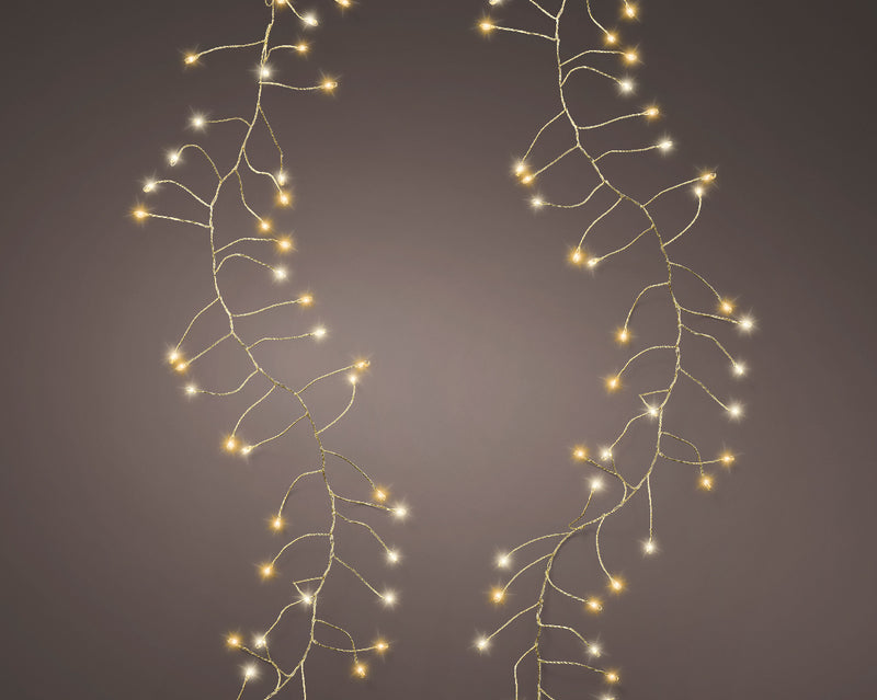 Lumineo Compact Twinkle 960 Micro Wire Warm White/Classic Warm Christmas Lights With Gold Cable 12m