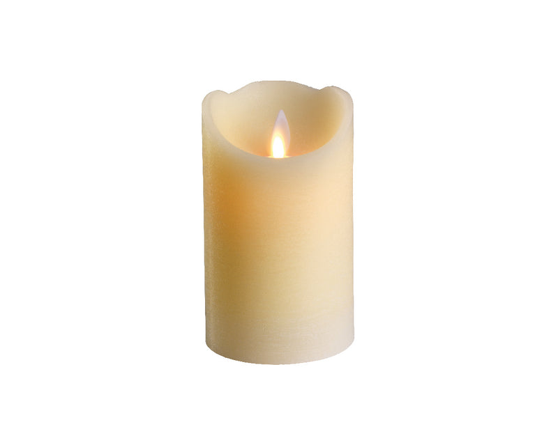 Lumineo LED Flameless Christmas Candle Cream Wax Battery Operated (12.5cm x 7.5cm)