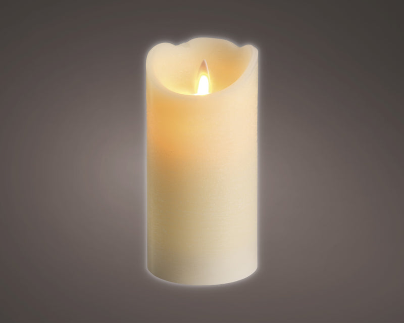 Lumineo LED Flameless Christmas Candle Cream Wax Battery Operated (15cm x 7.5cm)