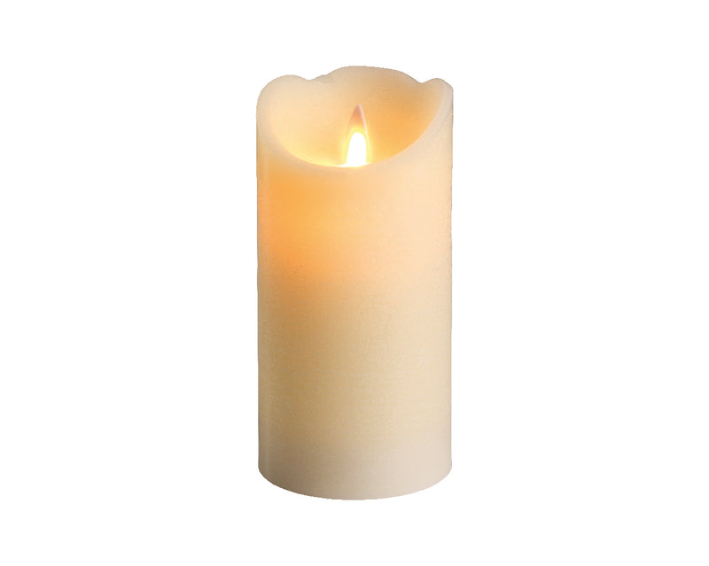 Lumineo LED Flameless Christmas Candle Cream Wax Battery Operated (15cm x 7.5cm)